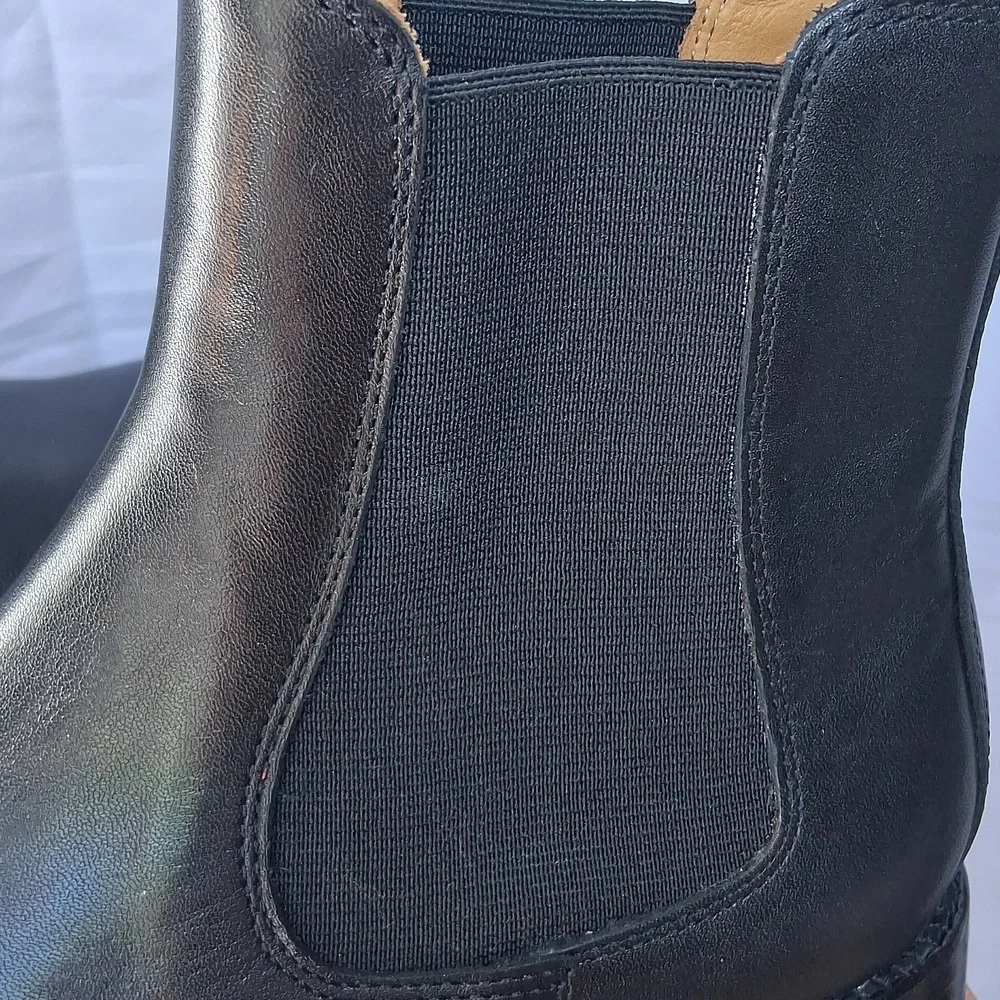 Quince Calfskin Leather Dress Chelsea Boots Black 8